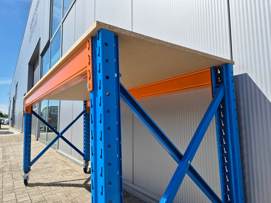 Werkbank Stow 100cm hoog, (kies je breedte), 80cm diep met bovenlaag