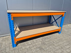 Werkbank Stow 100cm hoog, (kies je breedte), 80cm diep met boven en onderlaag