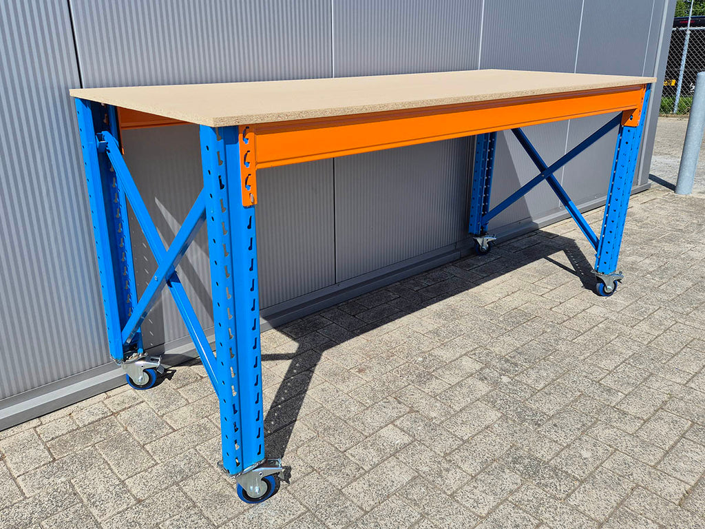 Werkbank Stow 100cm hoog, (kies je breedte), 80cm diep met bovenlaag