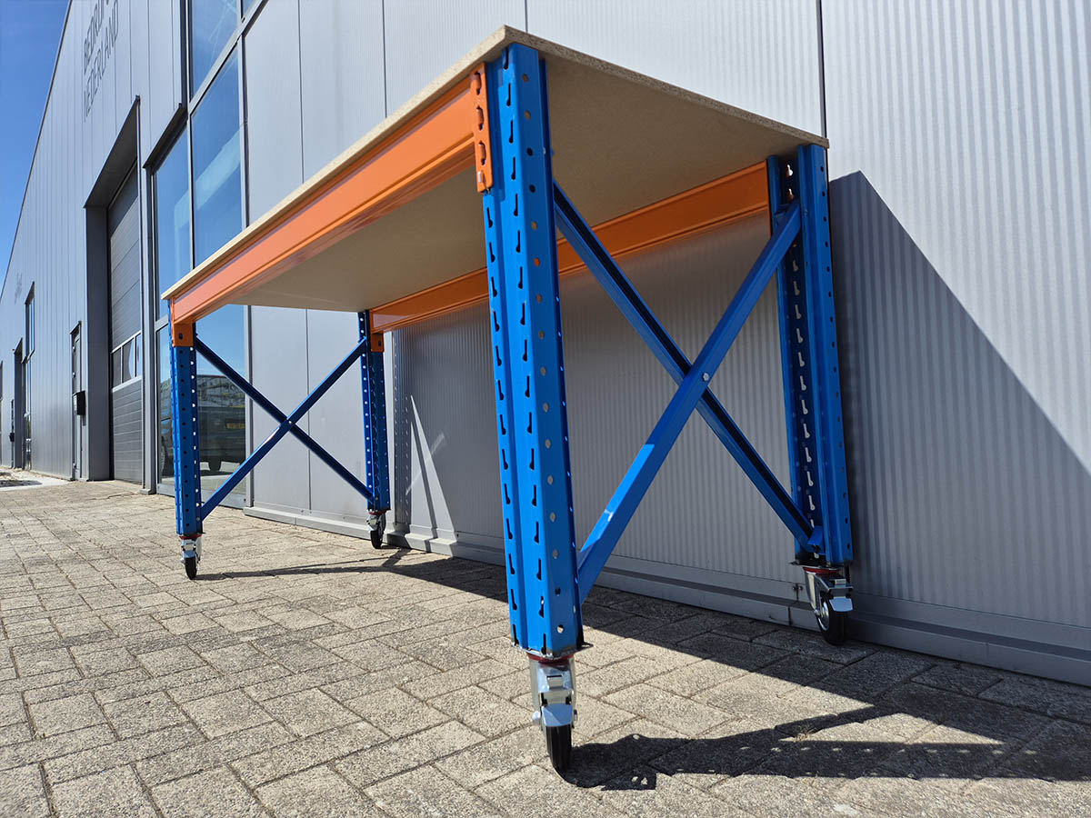 Stow werkbank op wielen – 100 kg per wiel - 290 cm breed × 80 cm diep × 100 cm hoog