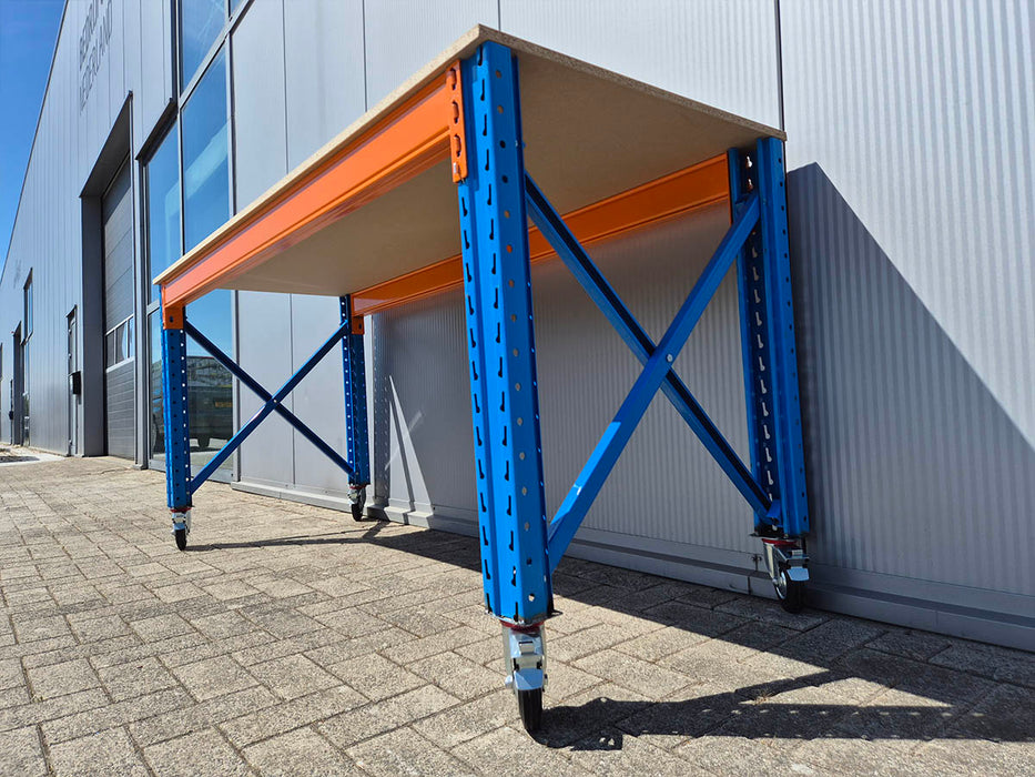 Stow werkbank op wielen – 100 kg per wiel - 380 cm breed × 80 cm diep × 100 cm hoog