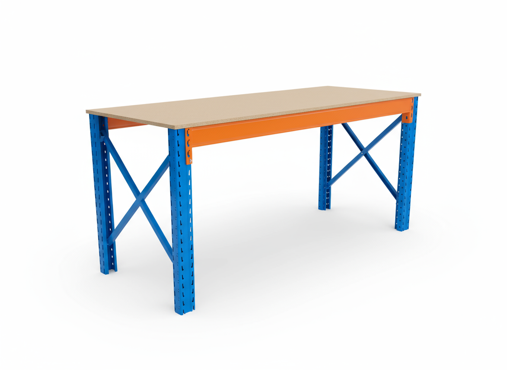 Werkbank Stow 100cm hoog, (kies je breedte), 80cm diep met bovenlaag
