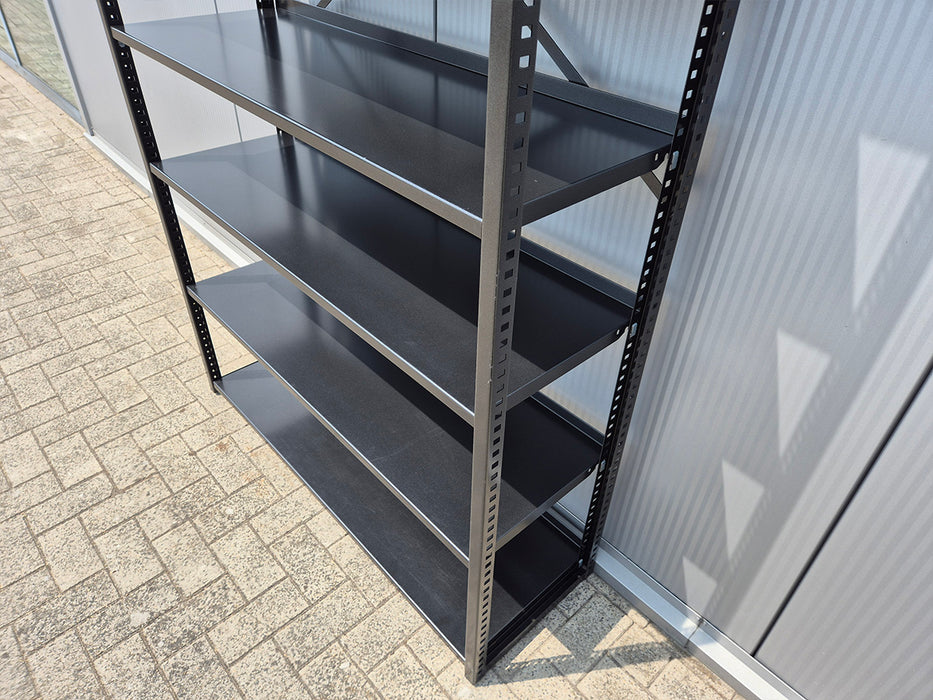 Zwarte Legbordstelling 40cm diep Aanbouw