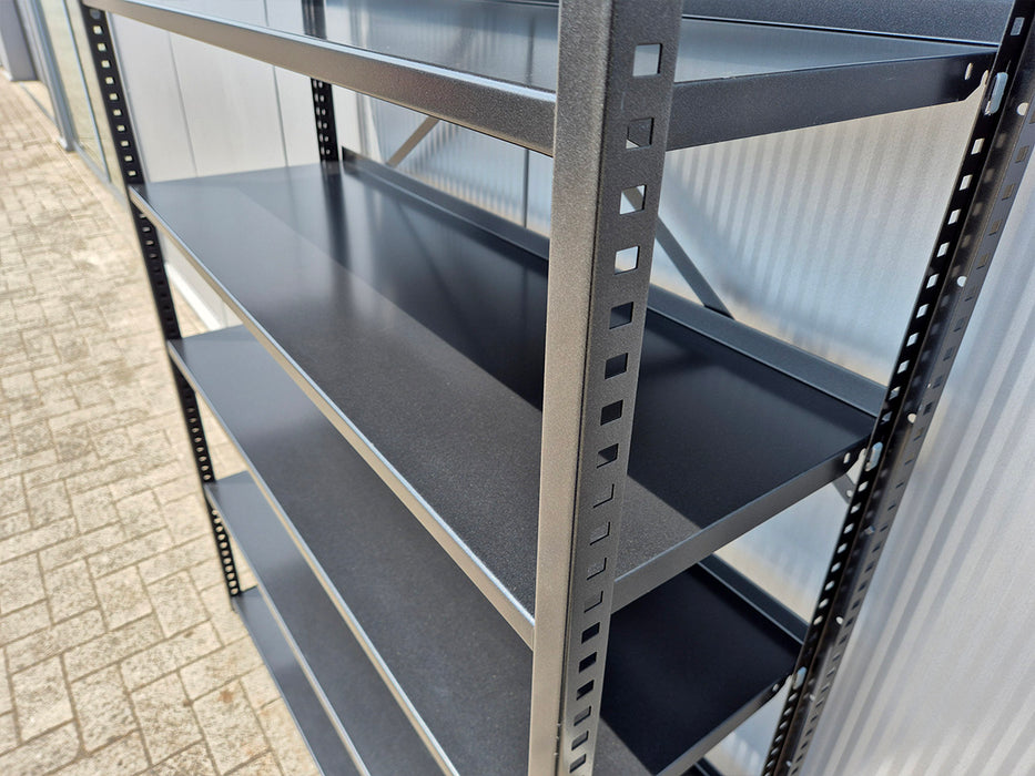 Zwarte Legbordstelling 40cm diep Aanbouw