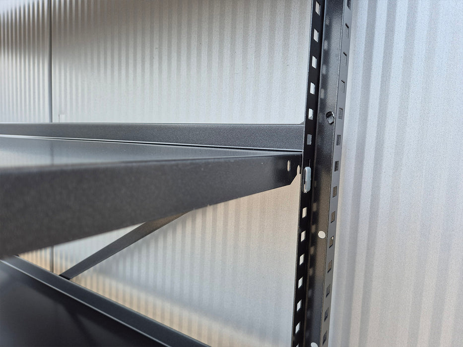 Zwarte Legbordstelling 40cm diep Aanbouw
